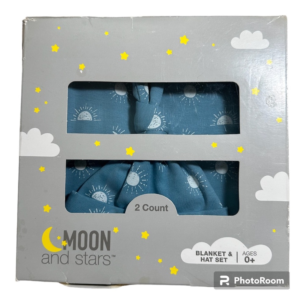 Moon & Stars | Blanket & Hat Set NIB